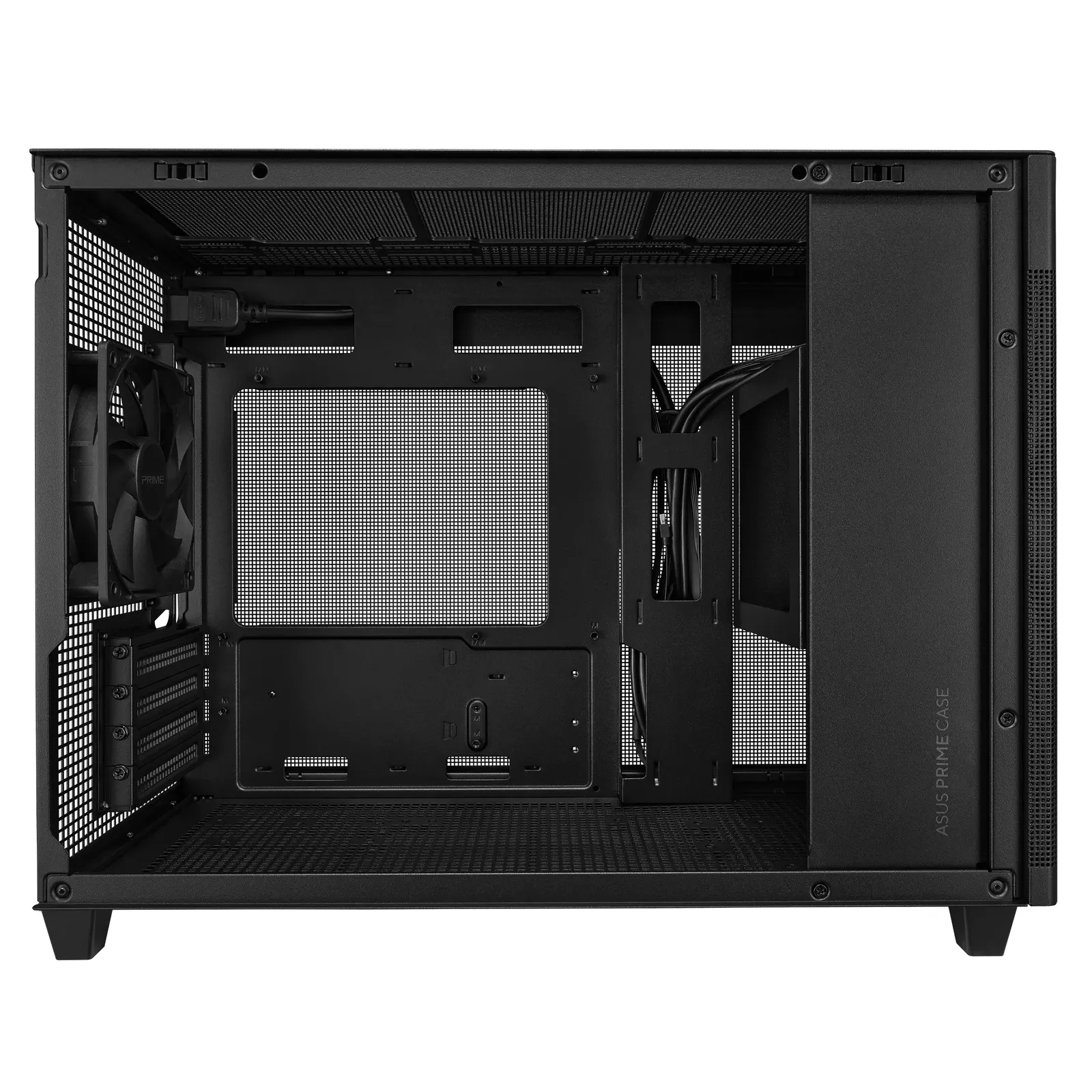 ქეისი ASUS Prime AP201 TG – Mini Tower | mATX/Mini-ITX | TG | 1×120mm Rear Fan | Mesh Panels | GPU 338mm | CPU Cooler 170mm | Top Radiator up to 360mm | Black