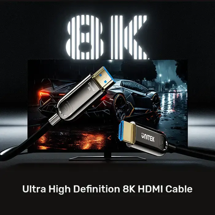 C11085GY01-60M, UNITEK, 60M Fiber Optic HDMI Cable 8K 60Hz