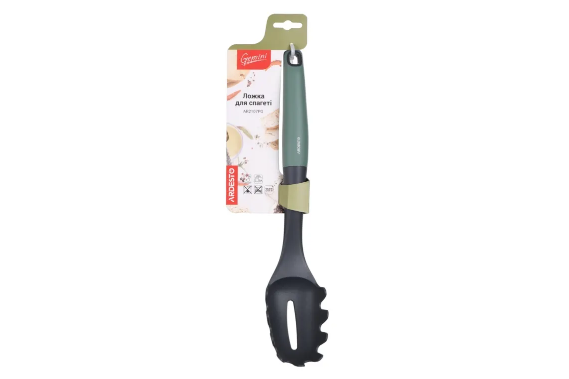 კოვზი ARDESTO Spaghetti spoon Gemini, gray/green, nylon, pp with soft touch