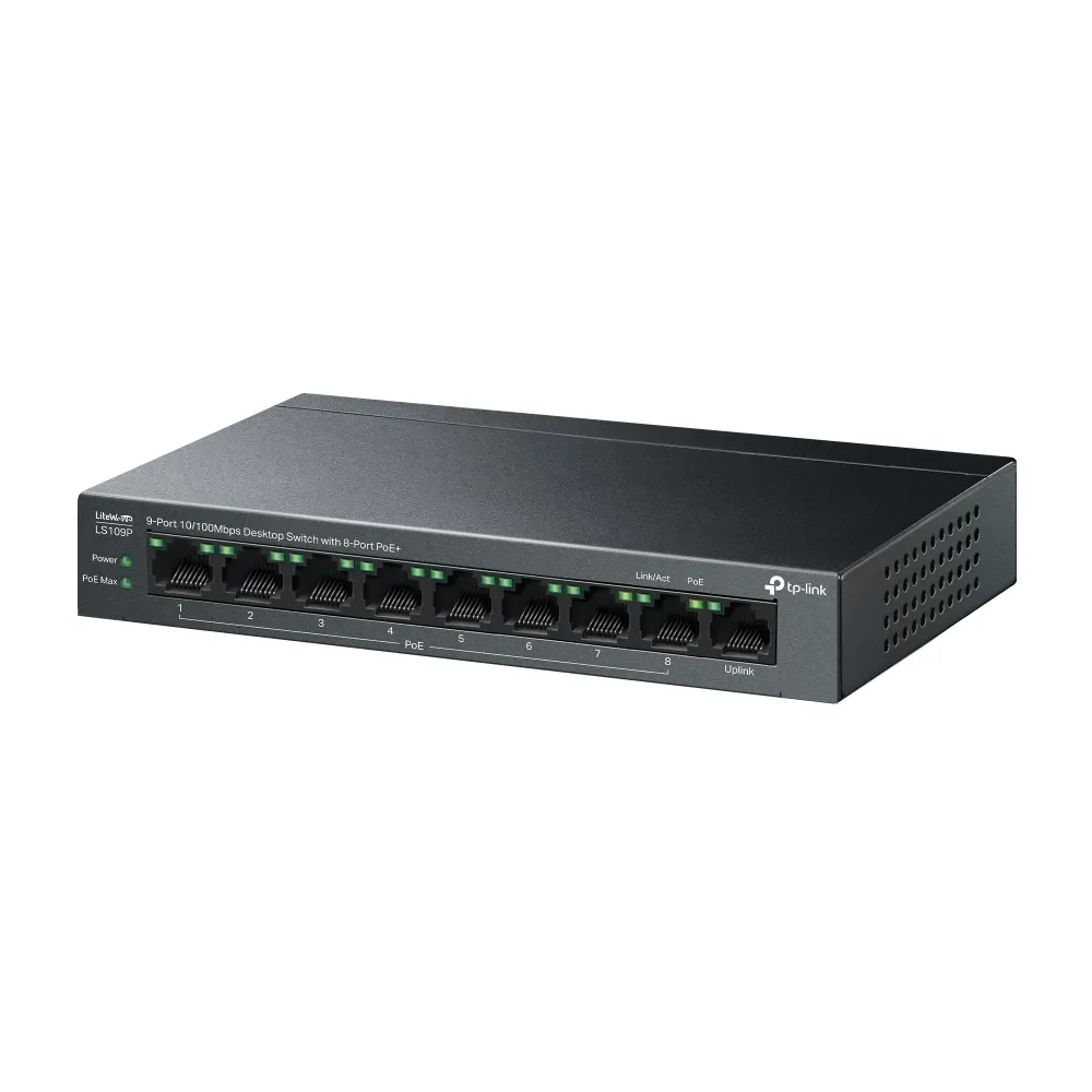 სვიჩი TP-link LS109P Switch Unmanaged PoE+