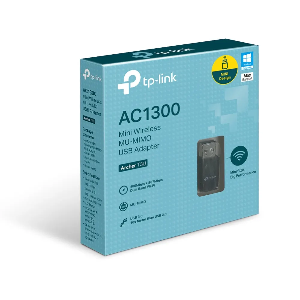 Wi-Fi ადაპტერი TP-Link Archer T3U Mini USB Adapter