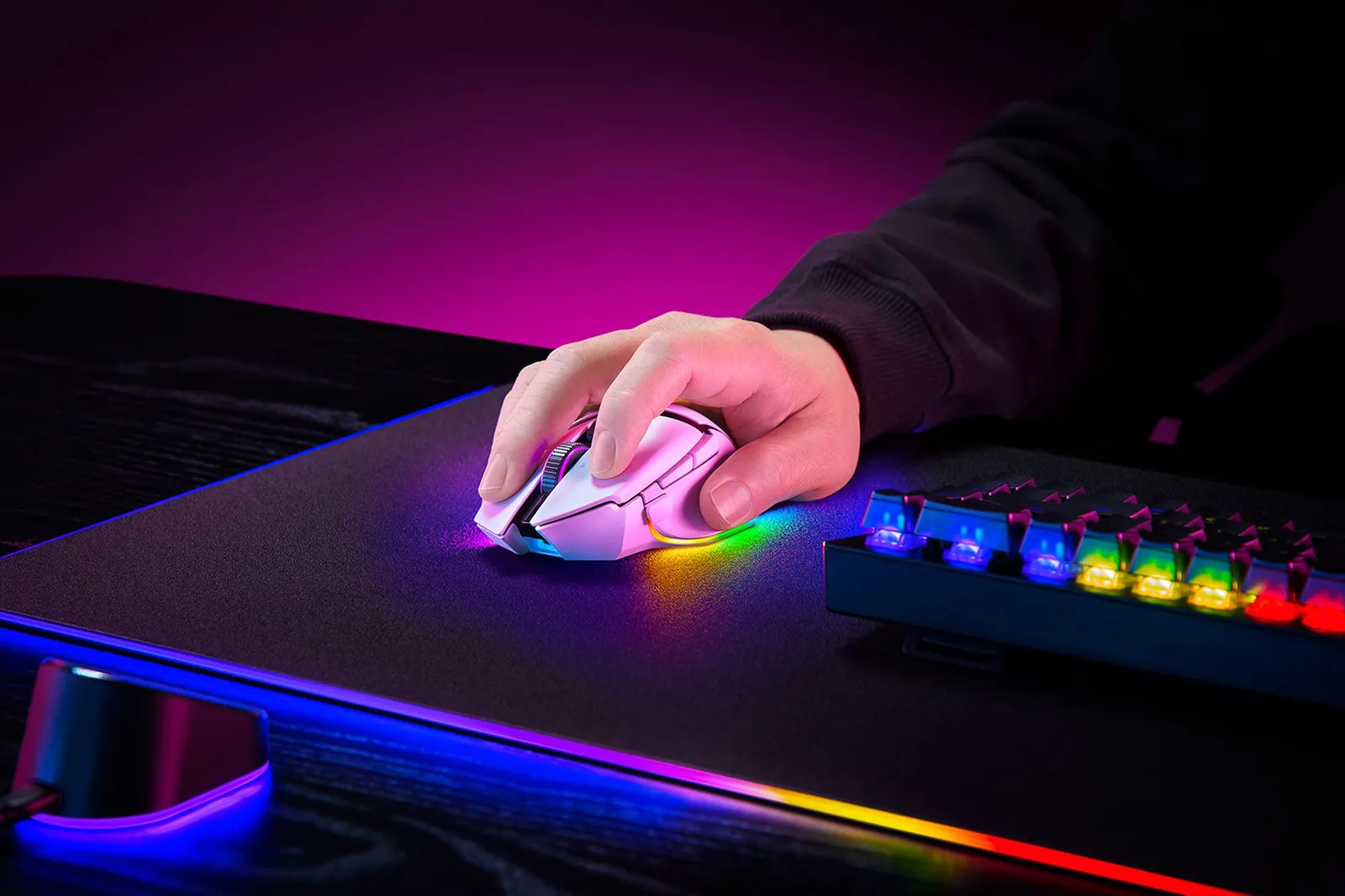 მაუსი Razer Mouse Basilisk V3 Pro, RGB, USB-A/WL/BT, white