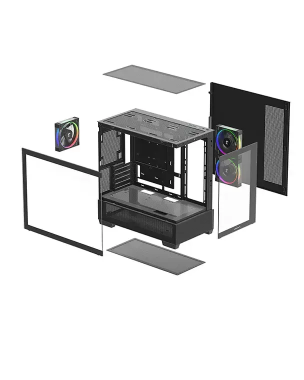 ქეისი Deepcool, CG380 3F, CASE, Black.