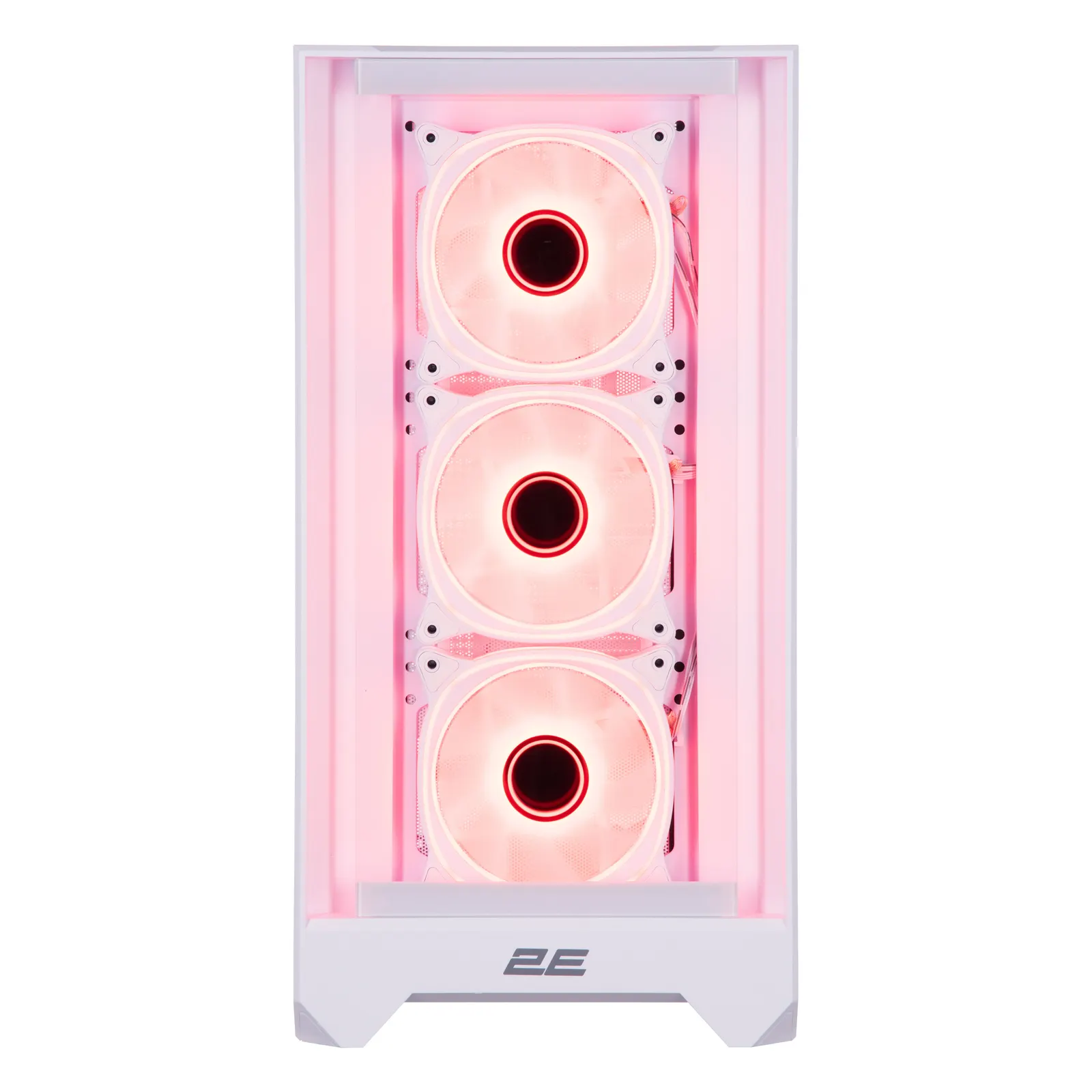 ქეისი 2E GAMING PC case Dominator Pro G2302W, without PSU, 2xUSB3.0, 1xUSBType-C, 4x120mm ARGB, VGA 380mm, LCS ready, controller with remote, TG Side Panel, TG/Mesh Front panel, ATX, white