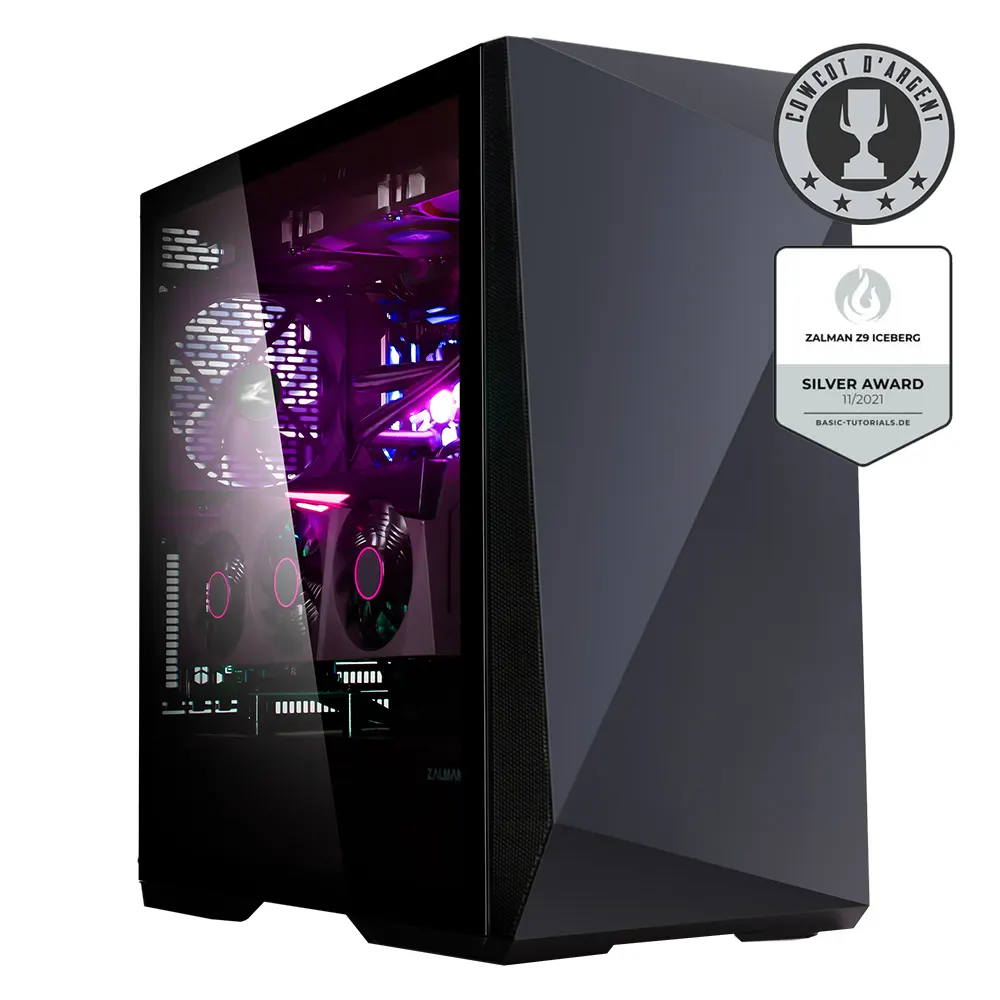Zalman Computer case Z1 Iceberg, without PSU, 2xUSB3.0, 1xUSB2.0, 3x120mm Black fans, TG Side Panel, mATX, Black