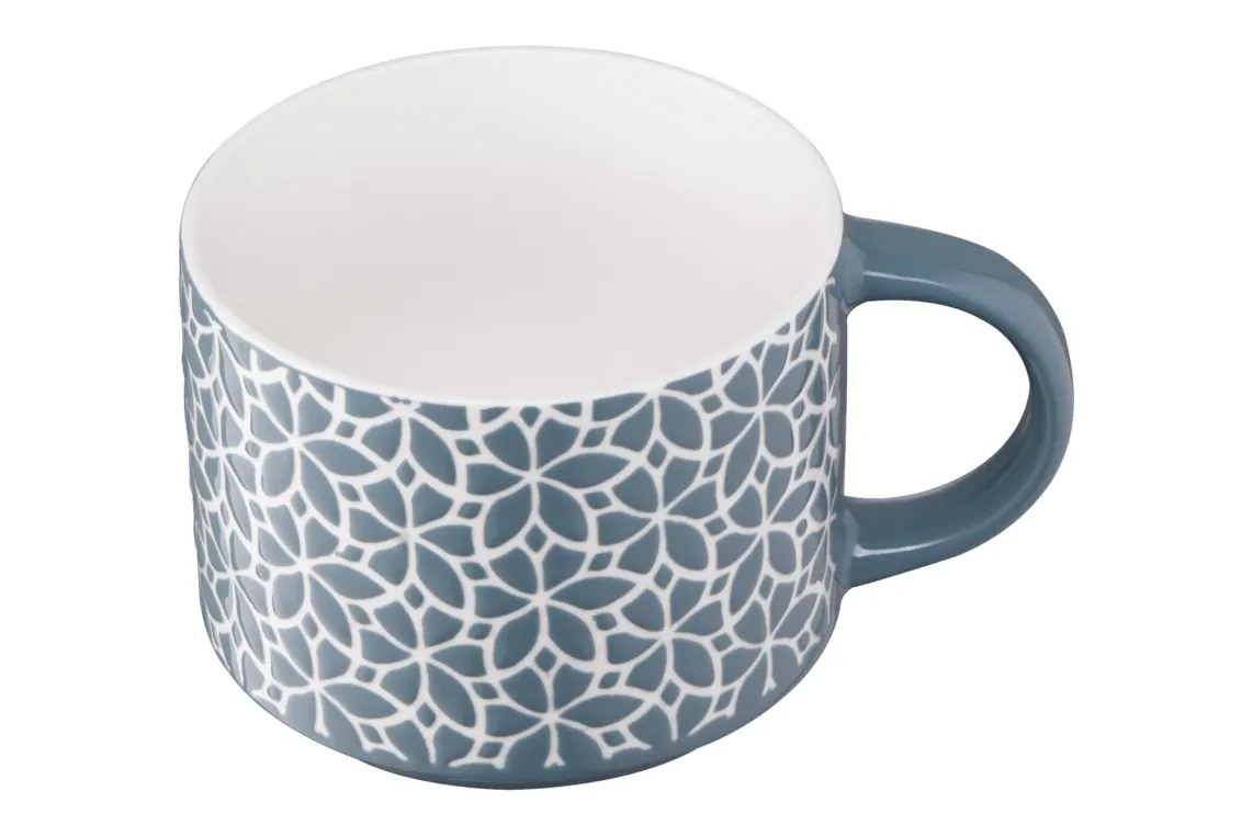 კათხა Mug ARDESTO Weaving D, 330ml, new bone china, blue-white