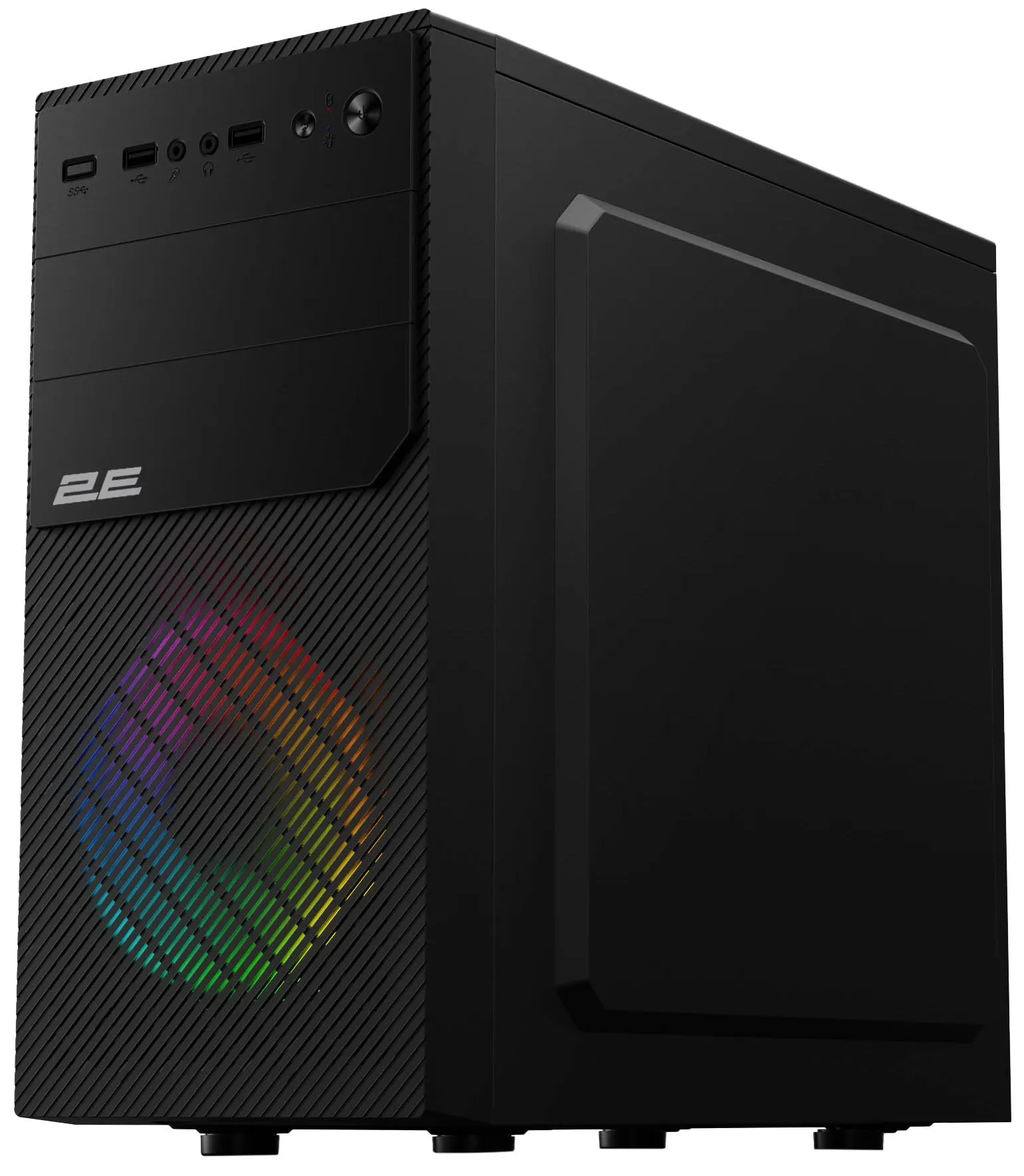 ქეისი 2E Computer case BASIS (RD850) MiniT, Micro ATX,Mini ITX,2xUSB2.0,1xUSB3.0,1x120mm ARGB,acrylic,(side panel), without PSU, black