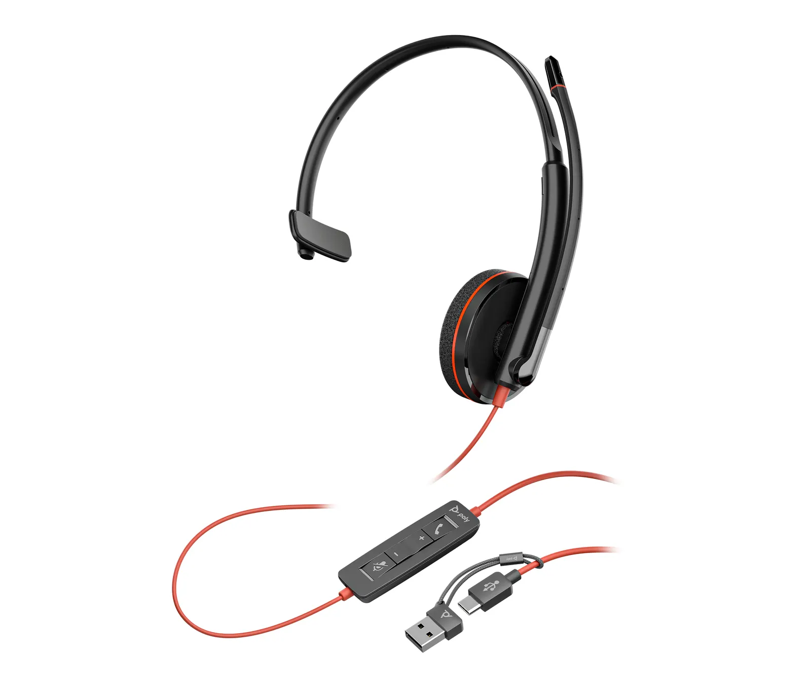 ყურსასმენი Poly BlackWire 3210 Wired Open-ear Black