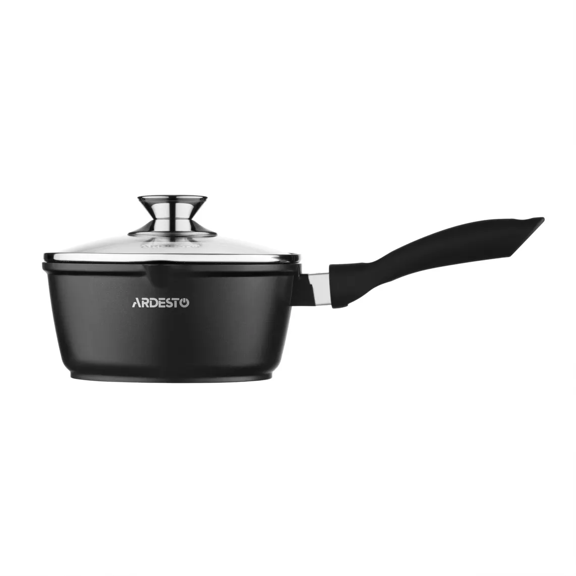 Saucepan with glass lid ARDESTO Gemini, 1.9l, aluminum, black