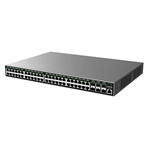 Grandstream GWN7806P, Layer 2+ Managed Network Switch, 48x GbE RJ45 PoE 802.3 af/at, up to 30W per port, 360W total power budget, 6x SFP+, stackable