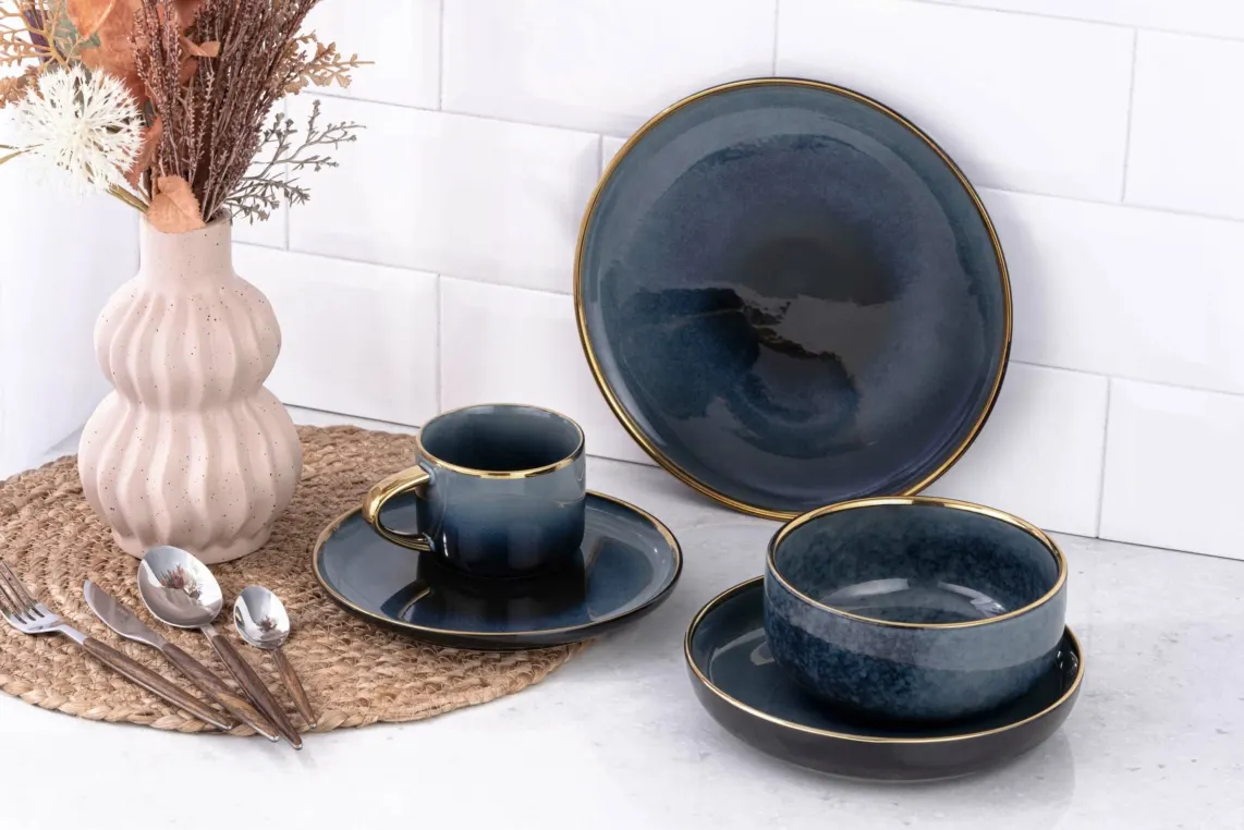 თეფში Ardesto Deep plate Andria, 21.1cm, ceramics, blue-gray