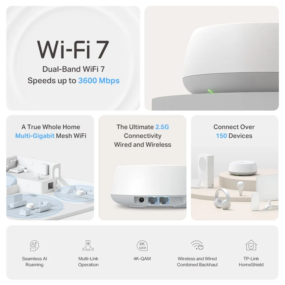 Mesh სისტემა TP-Link Deco BE25 Home Mesh WiFi 7 System