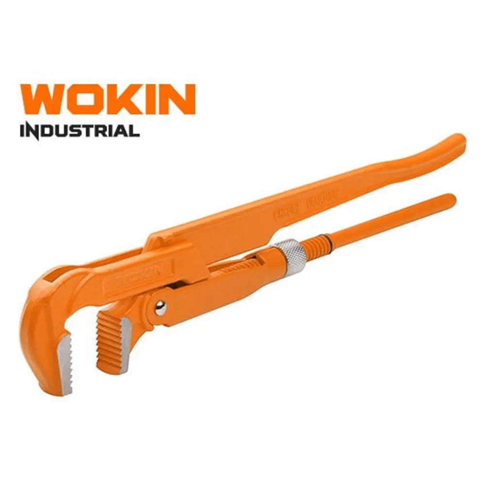მილის ქანჩის გასაღები Wokin 105510, 33.5MM, 1\", 90°Bent Nose Pipe Wrench (INDUSTRIAL), Orange
