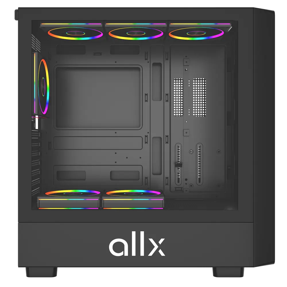 ქეისი ALLX AX-G2147, Computer Case, EATX, ATX, MATX, ITX, USB 3.0, USB, HD Audio, Black/Brown