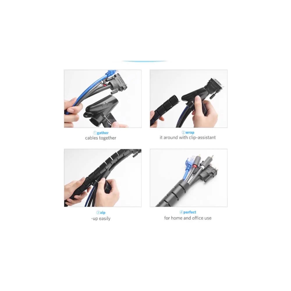 Cable manager UGREEN LP121 (30819) Cable Organizer, 3m, Black