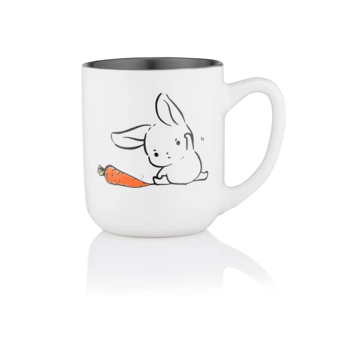 კათხა Mug ARDESTO Bunny, 380ml, ceramic, white-gray