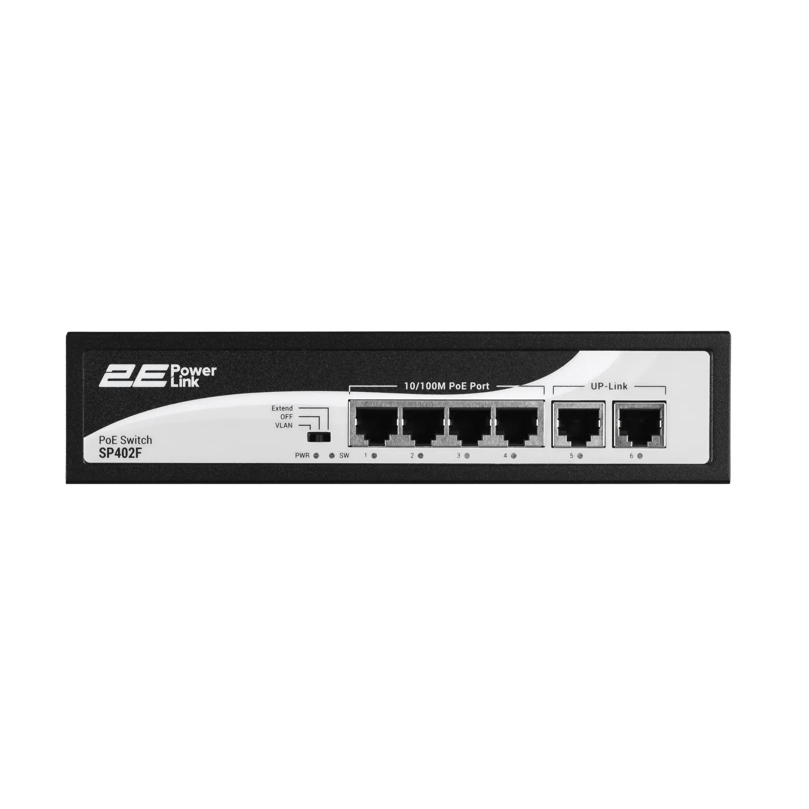 Wi-Fi ადაპტერი 2E PowerLink Switch SP402F 6xFE (4xPoE, 2xUplink), 55W, Unmanaged