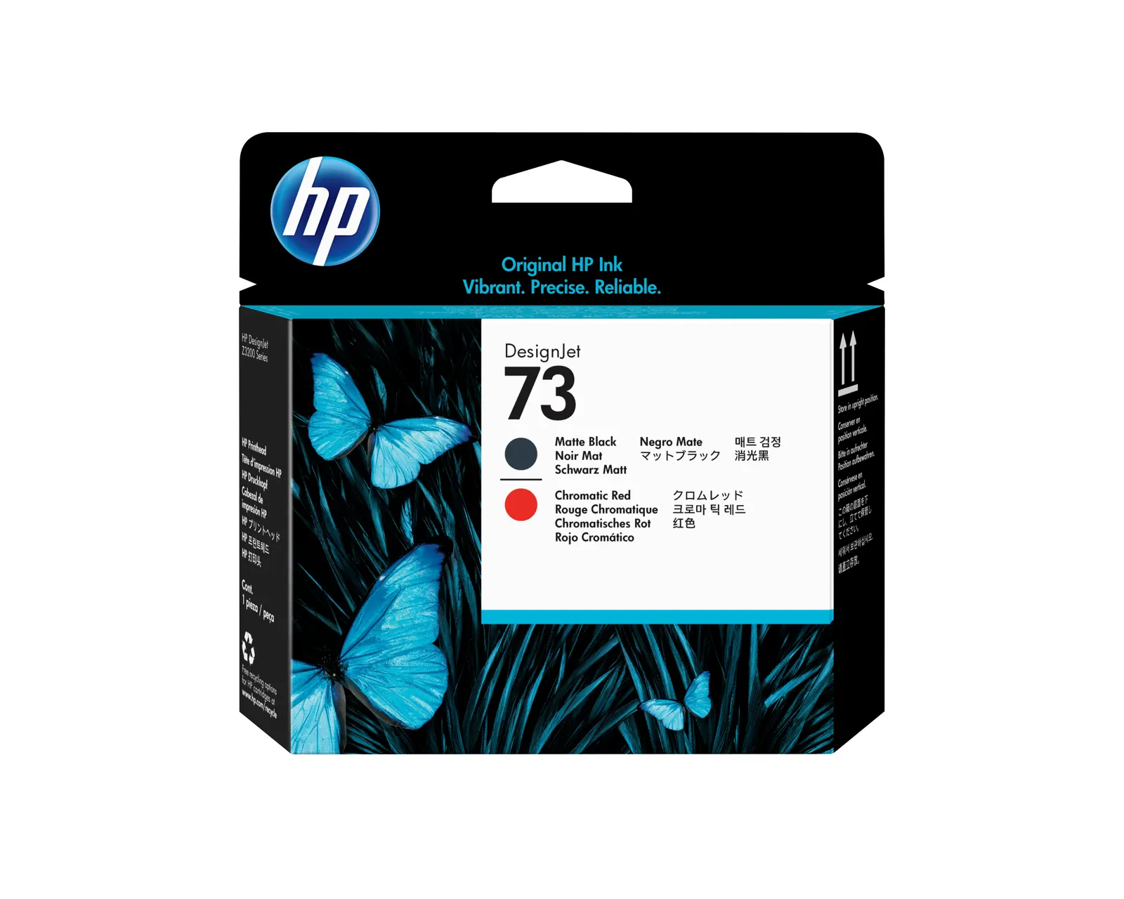 HP 73 Matte Black and Chromatic Red DesignJet Printhead