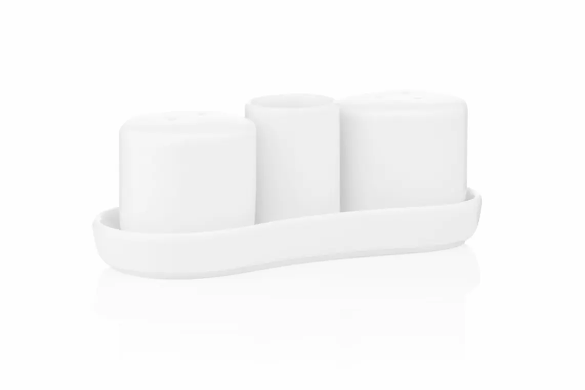 სამარილე Ardesto Set for salt and pepper, 4 items, porcelain, white