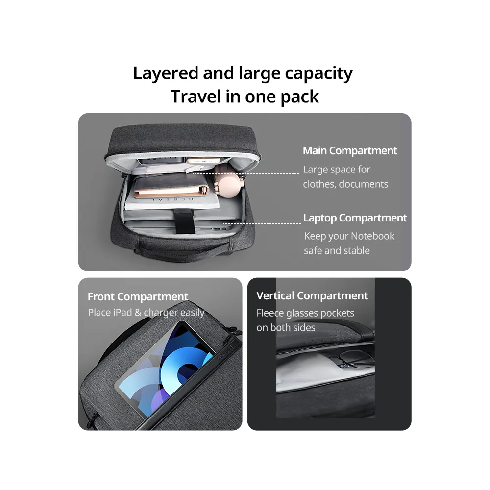 Laptop bag UGREEN LP664 (90798), 15.6" LAPTOP Backpack, Gray