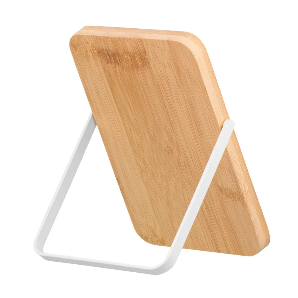 Foldable mirror Ardesto, 17.5x12.2x1.1cm, glass, bamboo, metal, plastic, white