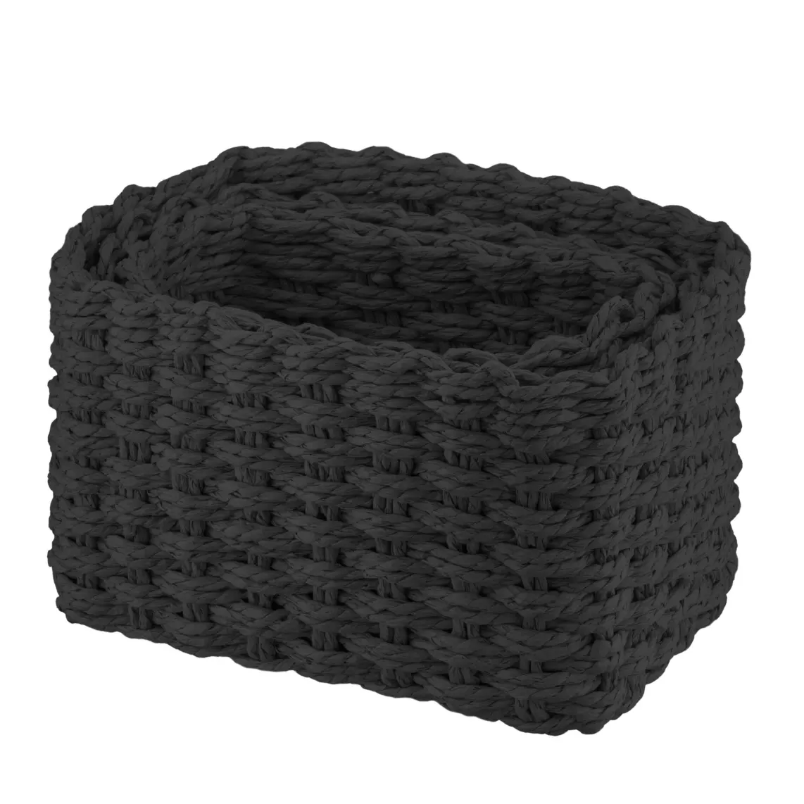 შესანახი კალათა ARDESTO Set of wicker storage baskets Prestigio (3.3/2.2/1.4l), 3 items, paper twine, black
