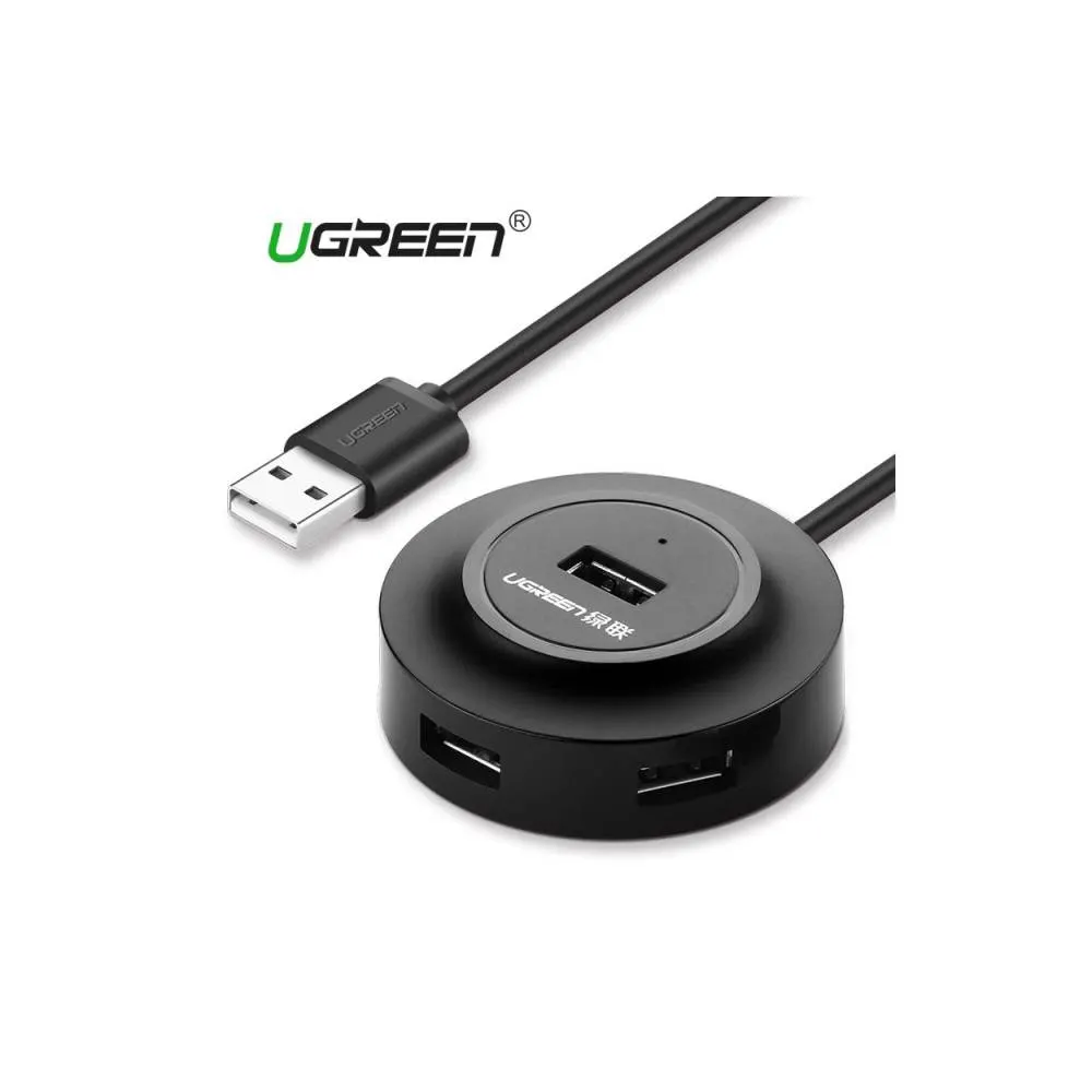 USB ჰაბი UGREEN CR106 (20277), 4xUSB 2.0, Black