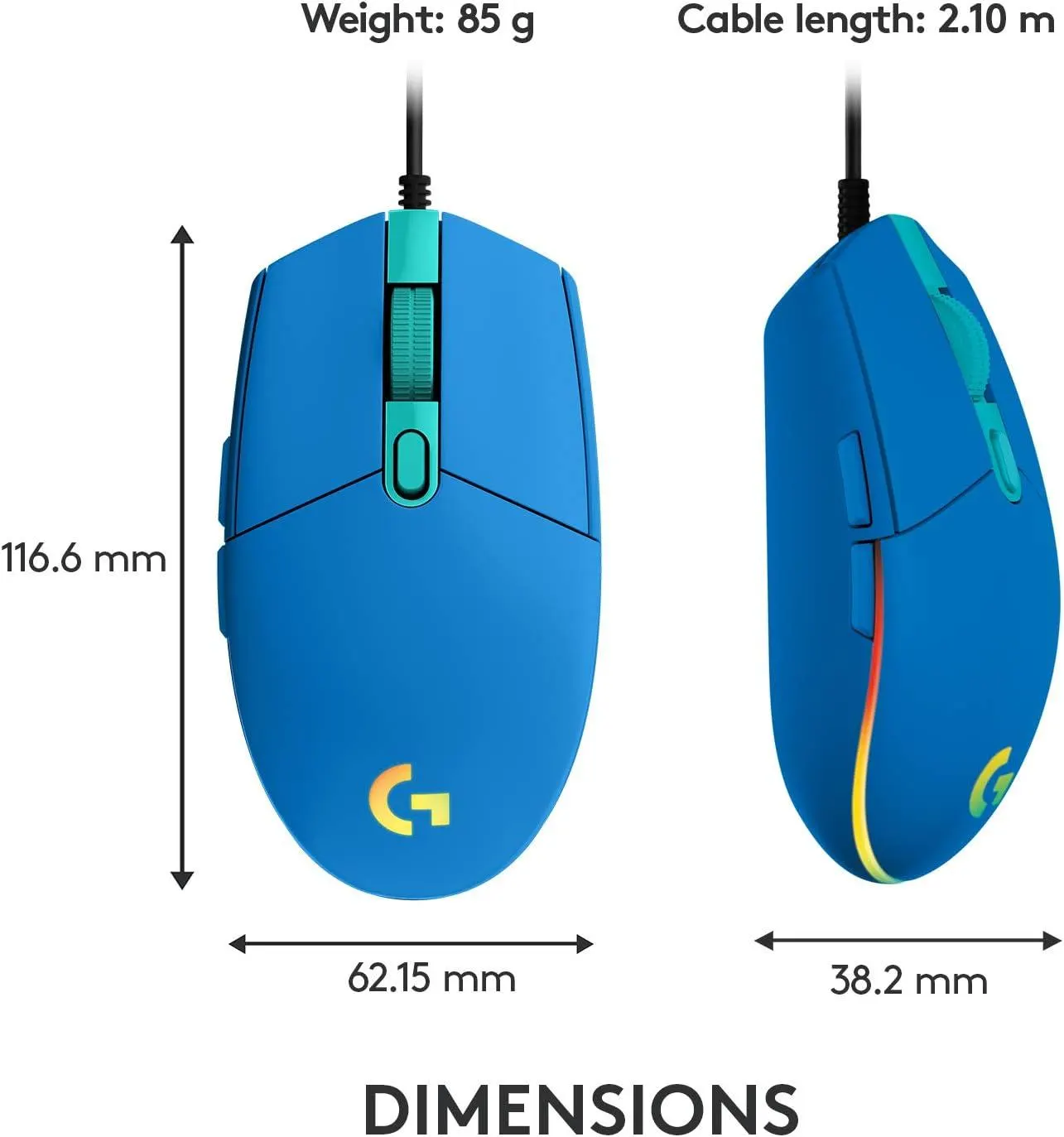 მაუსი logitech, G203, Mouse Blue.