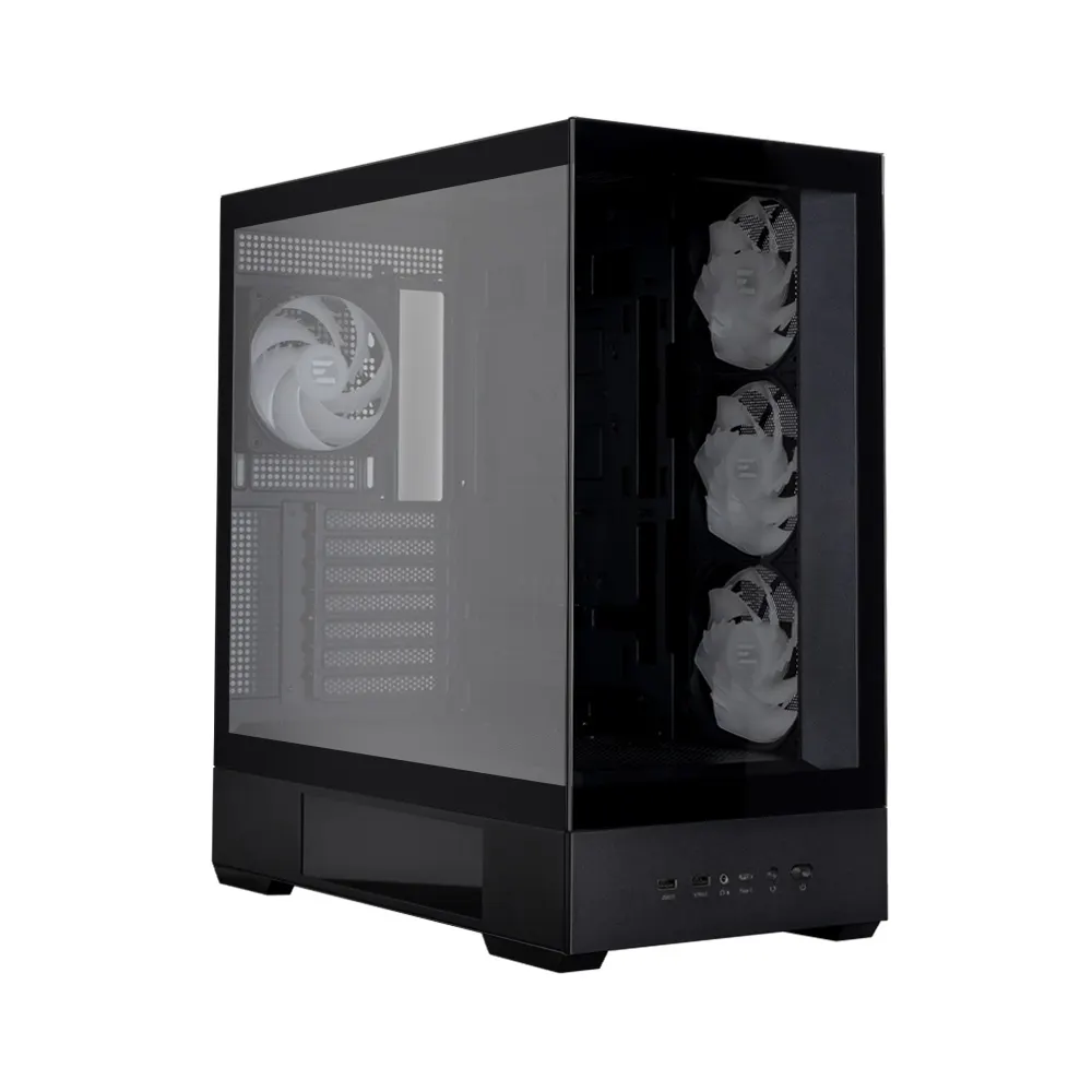 ქეისი Zalman PC case P40 DS without PSU, 2xUSB3.0, 1x Type C, 3x120mm ARGB Reverse, 1x120mm ARGB, VGA 420mm, LCS ready, TG Side/Front Panel, Display, ATX, black