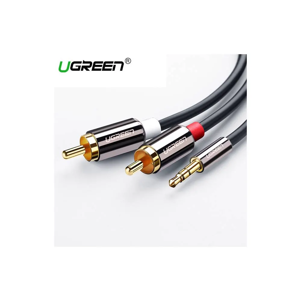 აუდიო კაბელი UGREEN AV116 (10590), 3.5mm Male To 2Rca Male Cable, 3m, Black