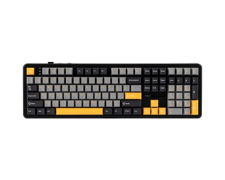 AULA F108 Tri-Mode RGB Mechanical Keyboard Gray/Orange/deep Gray (Volcanic Switch)
