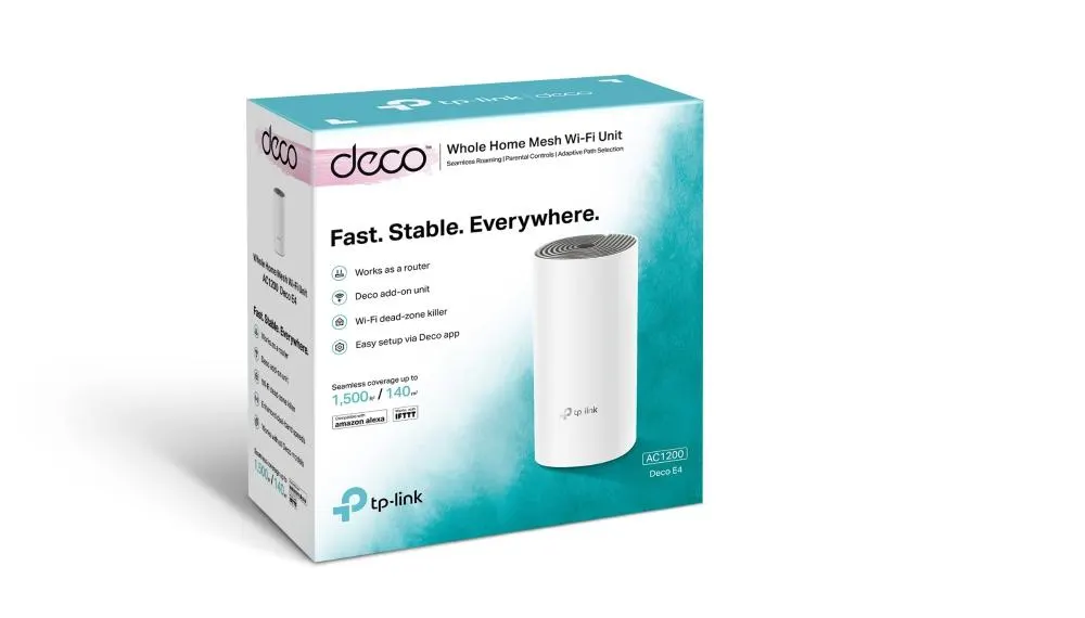 TP-Link, Deco E4(1-pack), AC1200 Whole Home Mesh Wi-Fi Unit