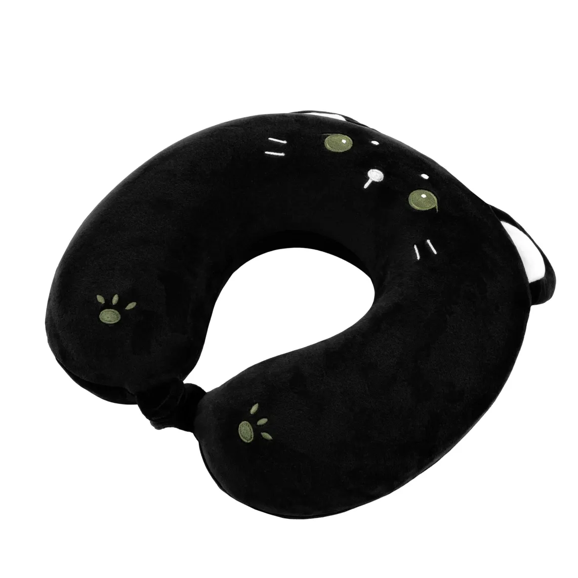ARDESTO Neck pillow Travel Black Cat 30x30cm, polyurethane foam, black