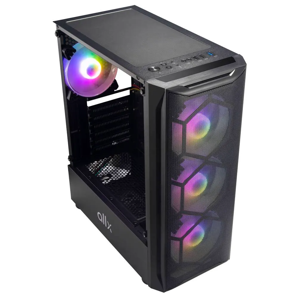 ქეისი ALLX AX-G1944, Computer Case, ATX, MATX, USB 3.0x1, USB 1.0x2, AUDIO, Black