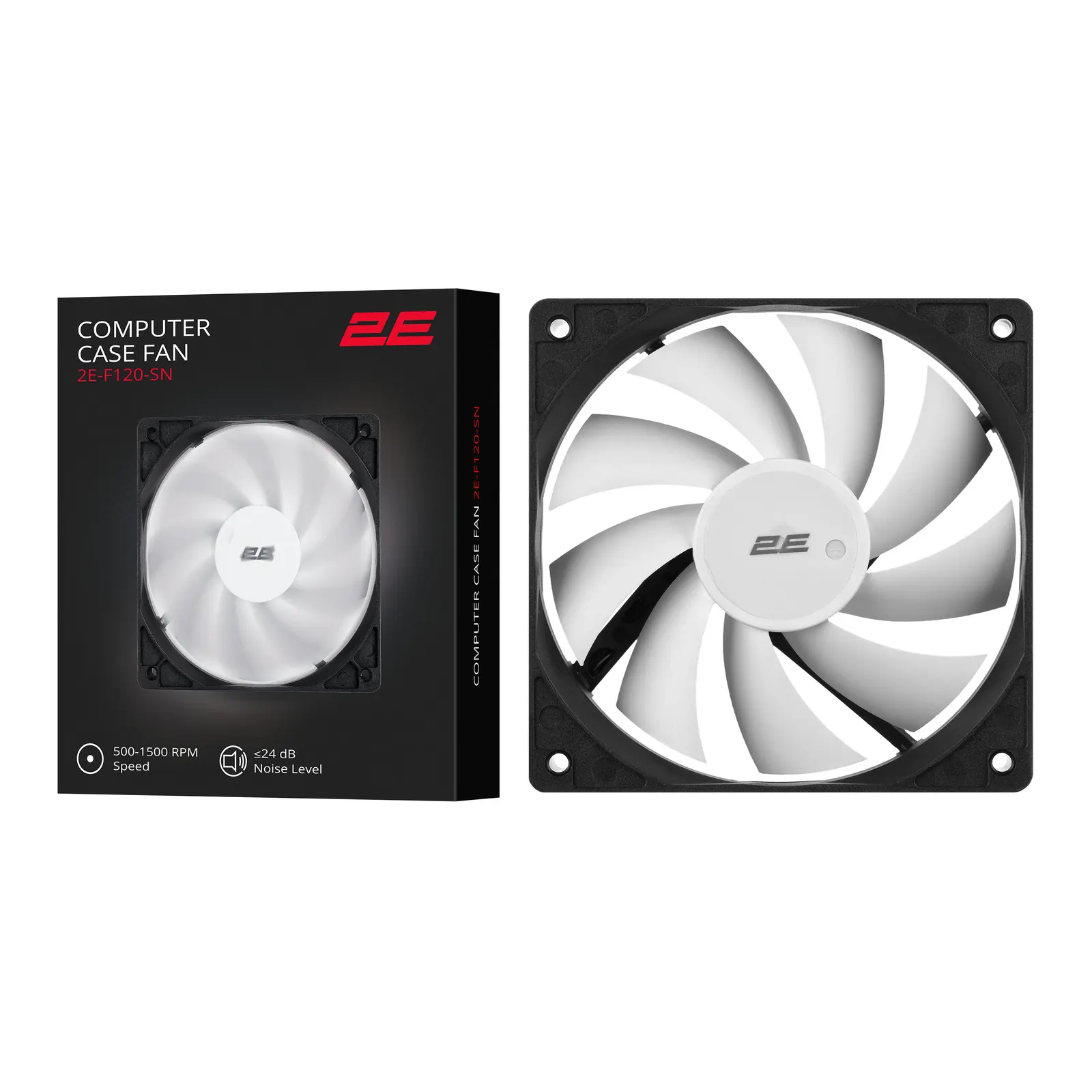 2E Case Fan F120-SN, 120mm, 500-1500rpm, 4pin 24dBa, black