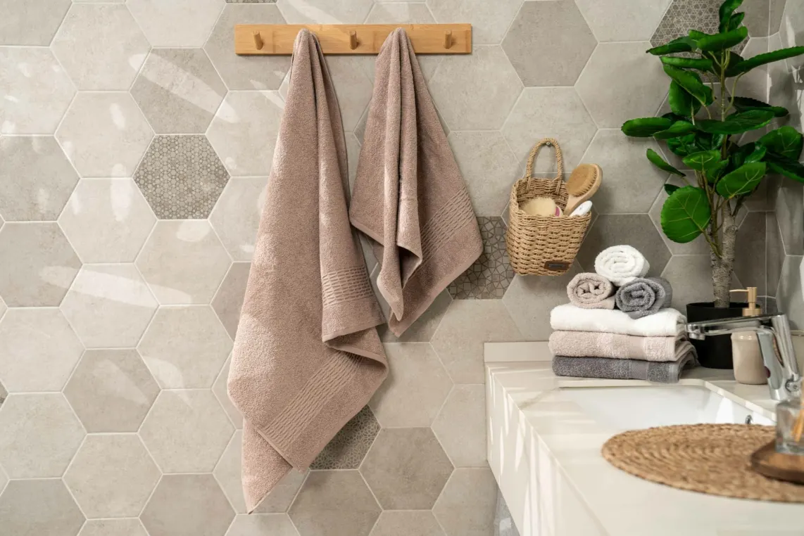 პირსახოცი Ardesto Terry towel set Lotus, 50x90cm, 70x140cm, 2pcs, 100% cotton, beige