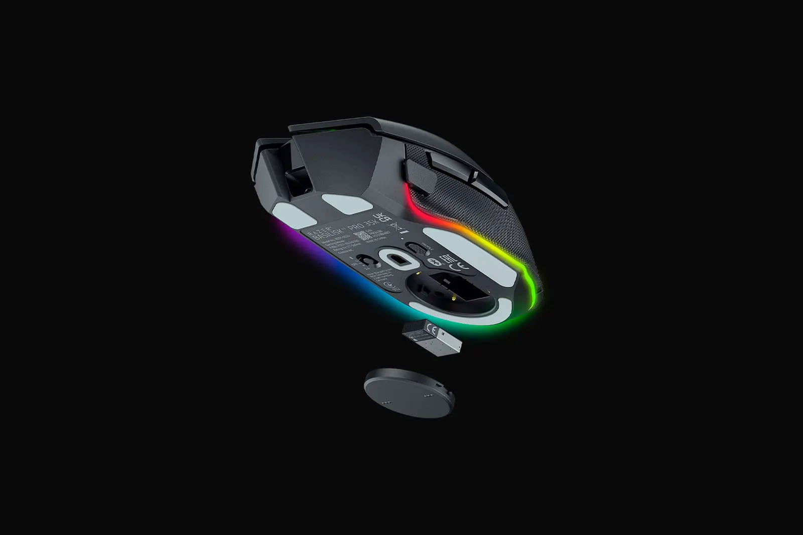 მაუსი Razer Mouse Basilisk V3 Pro 35K, RGB, USB-A/WL/BT, black