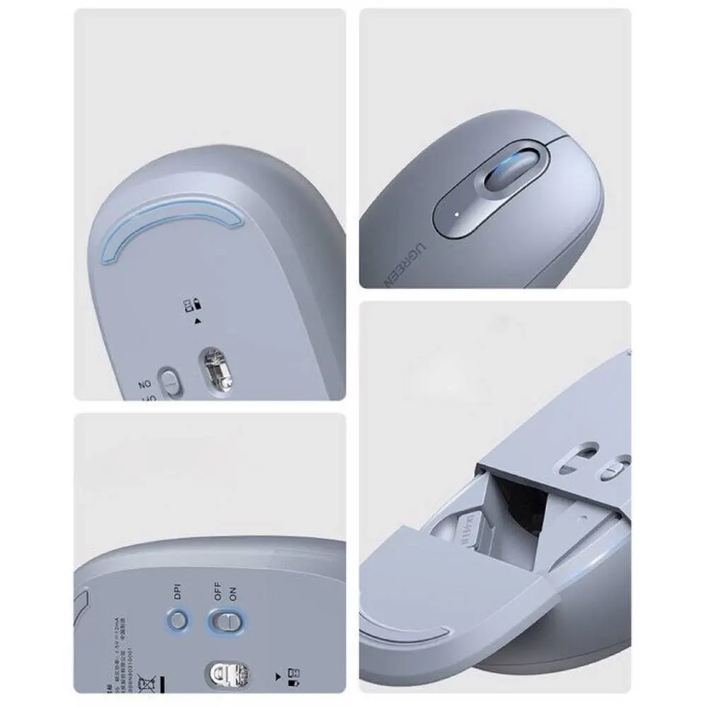 მაუსი UGREEN MU105 (90671), Wireless, USB, Mouse, Dusty Blue