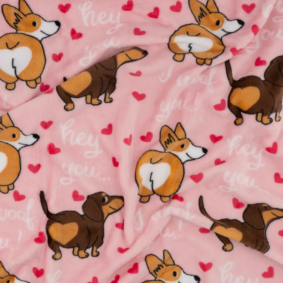 პლედი Ardesto Flannel blanket 160x200cm, 100% polyester, dogs with hearts