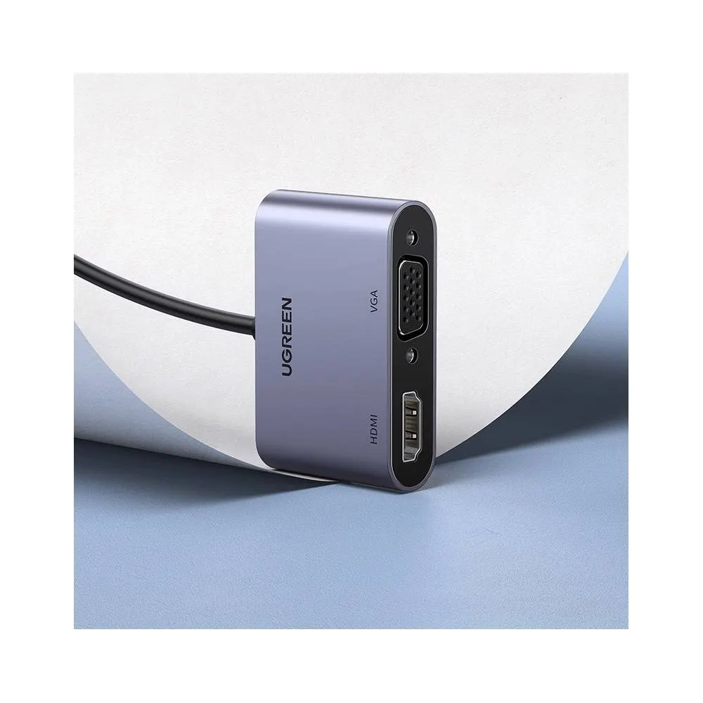 ადაპტერი UGREEN CM449 (20518) USB 3.0 to HDMI/VGA Converter, Silver