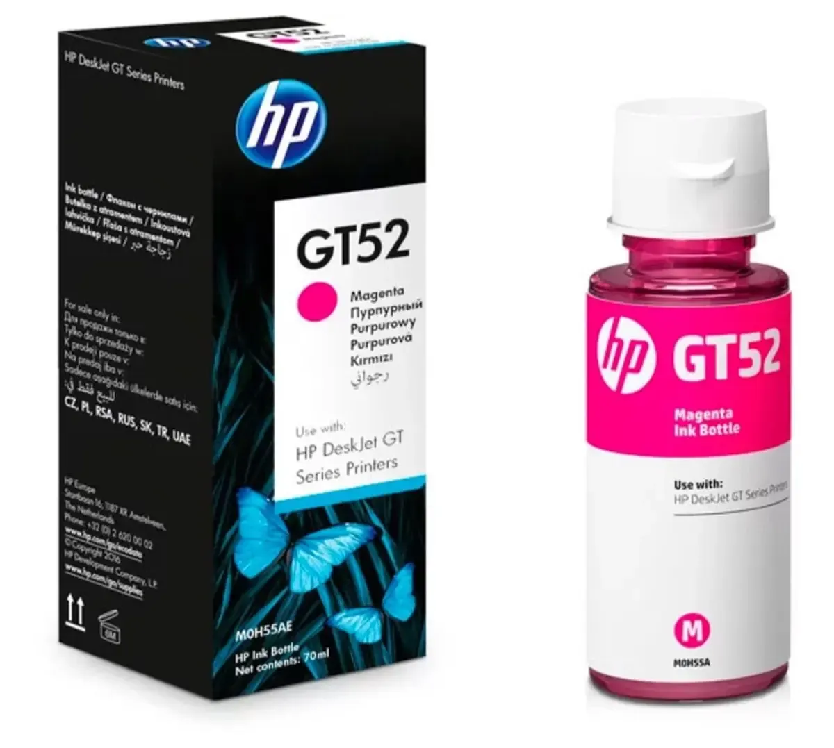HP GT52 Magenta Original Ink Bottle, M0H55AE
