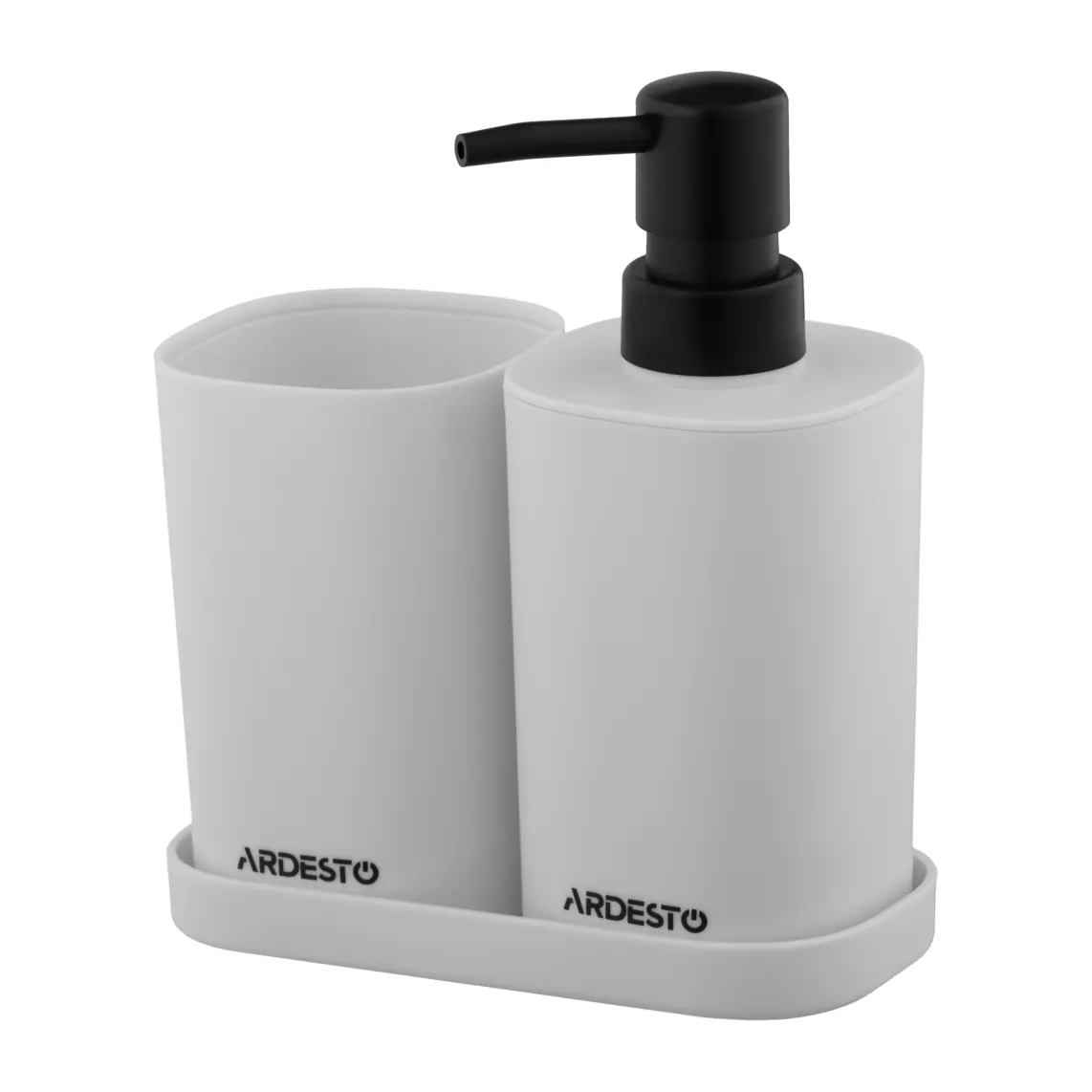 ARDESTO Bathroom set Vigor 380ml, 3 items, polypropylene, grey