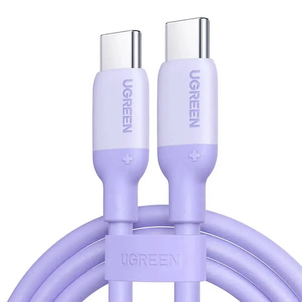 USB კაბელი UGREEN US563 (45180), 60W, Type-C to Type-C, 1m, Purple