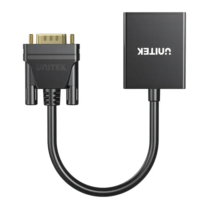 V1112ABK01, UNITEK, VGA to HDMI Adapter with Audio & Power Port