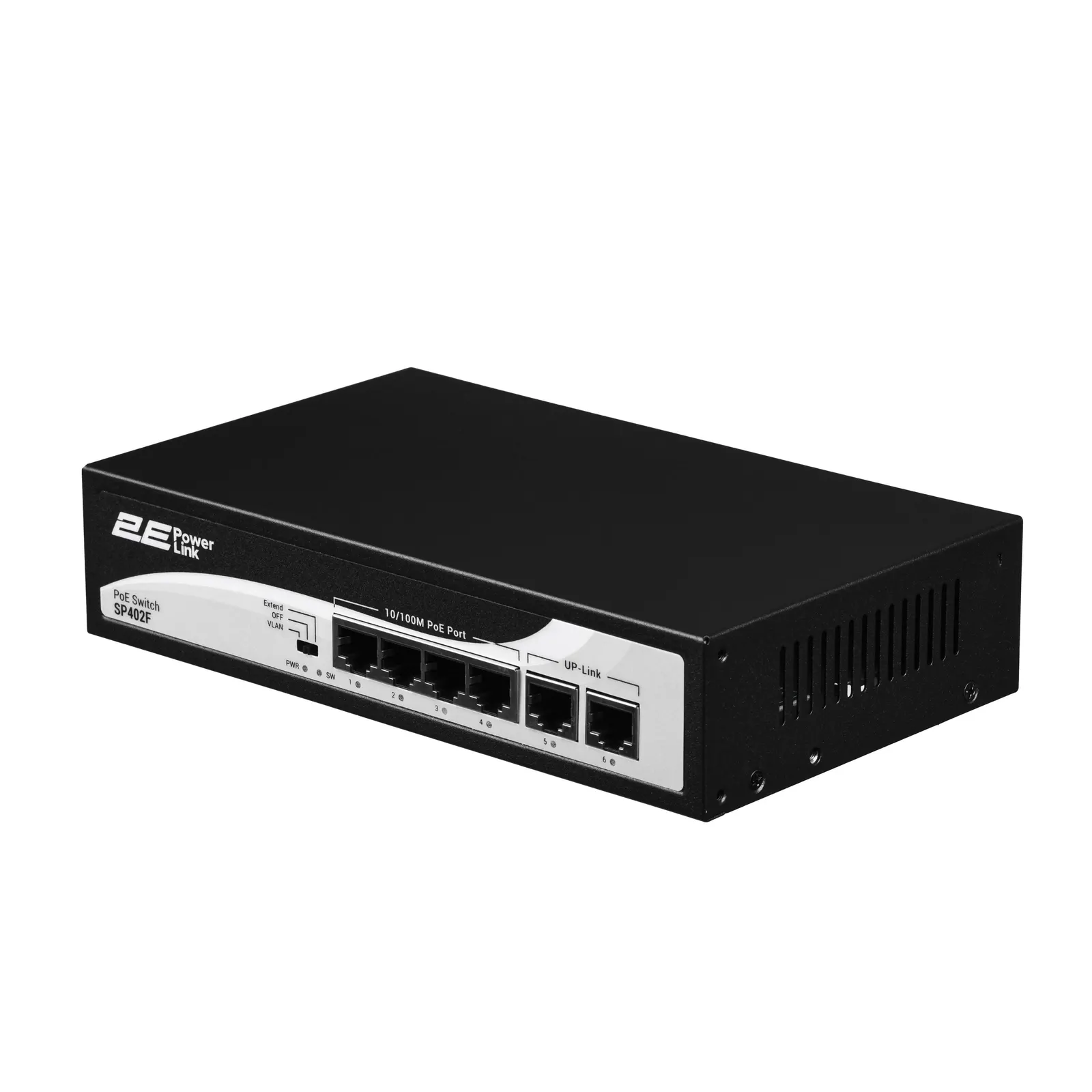 Wi-Fi ადაპტერი 2E PowerLink Switch SP402F 6xFE (4xPoE, 2xUplink), 55W, Unmanaged