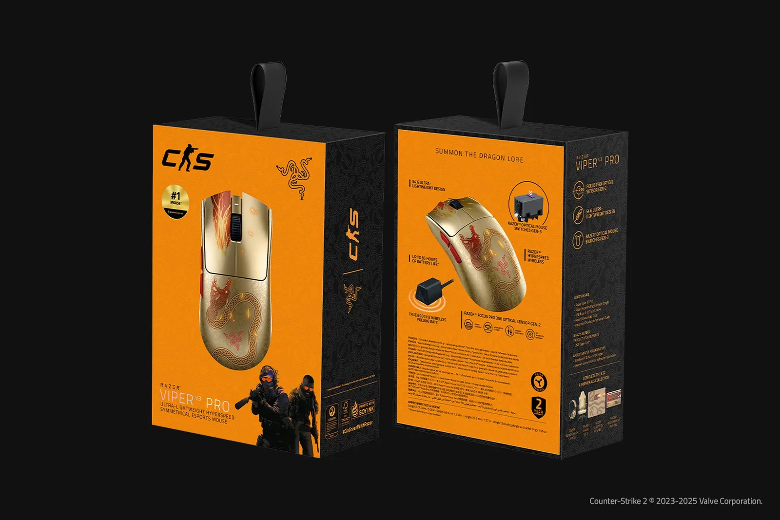 მაუსი Razer Mouse Viper V3 Pro, USB-A/WL, Counter-Strike 2 Ed