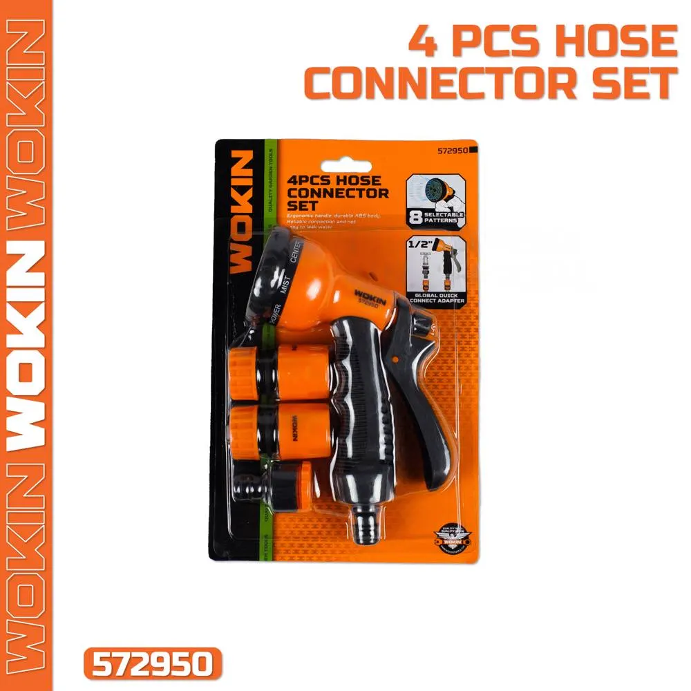 Wokin 572950, Spray Gun Set, Black/Orange