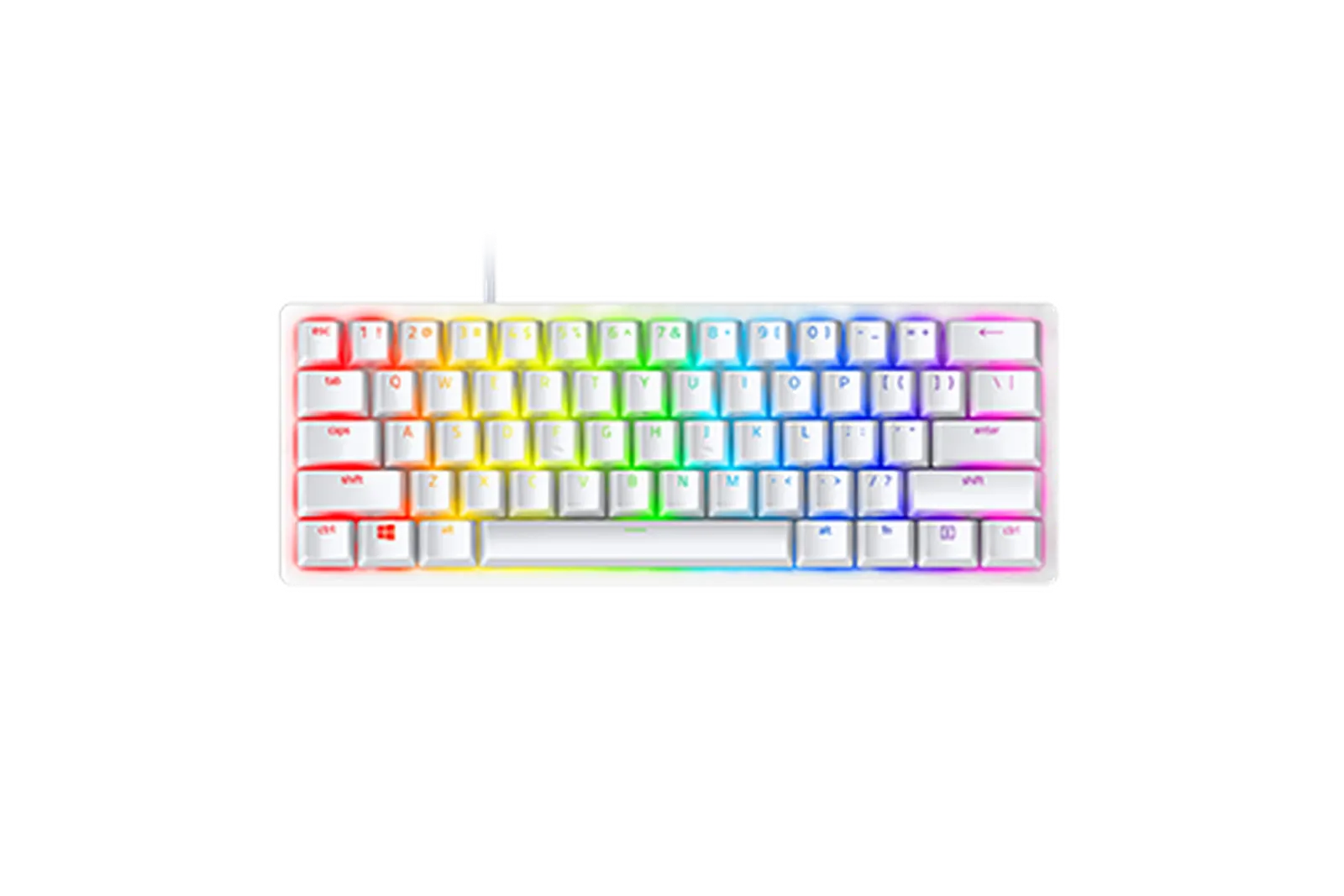 კლავიატურა Razer Keyboard Huntsman Mini Mercury Ed. RGB 61key Red Switch USB EN White