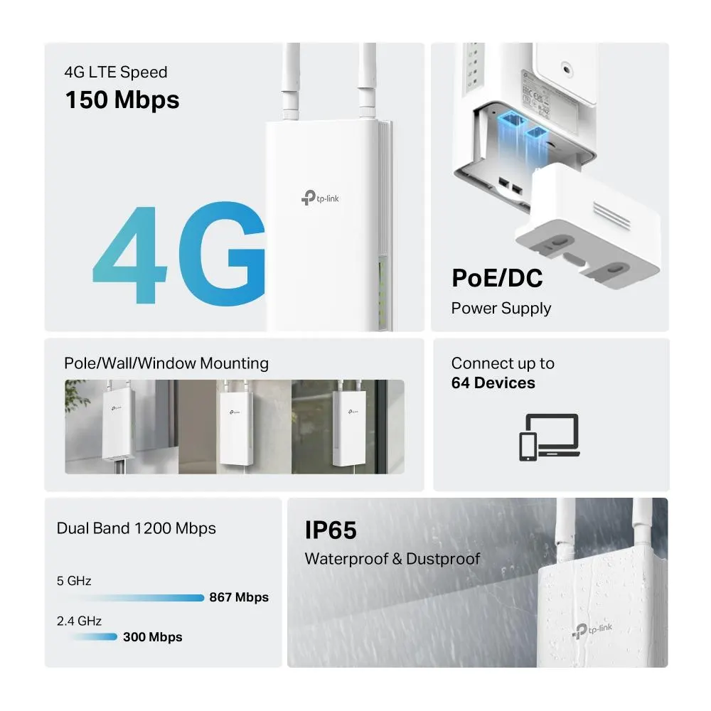 LTE როუტერი TP-Link, Archer MR402-Outdoor