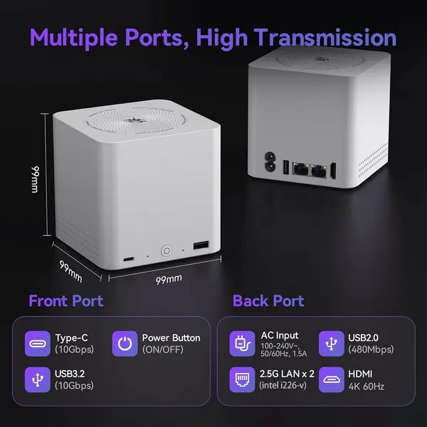 Beelink ME mini Home Storage NAS Mini PC N95 12GB/1TB